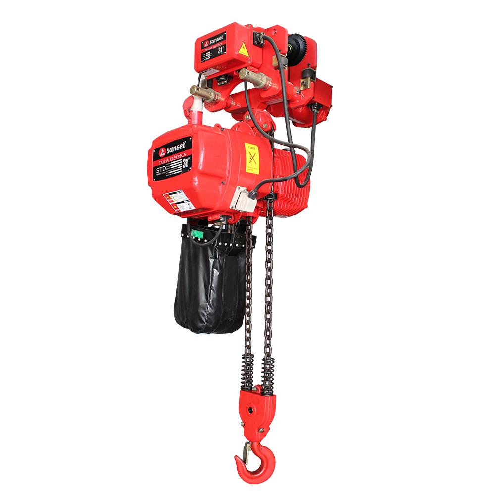 Talha Elétrica de Corrente c/ Trolley – Linha STD - Elevação padrão 6m